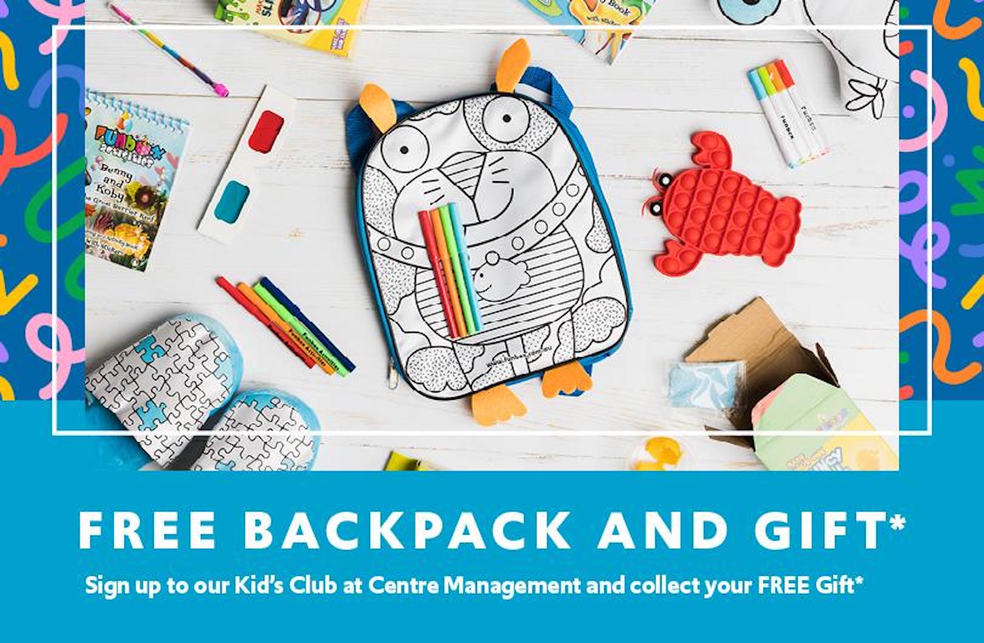 Free back pack and gift